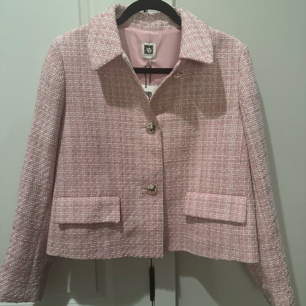 Anne Klein Blush Tweed Suit Jacket